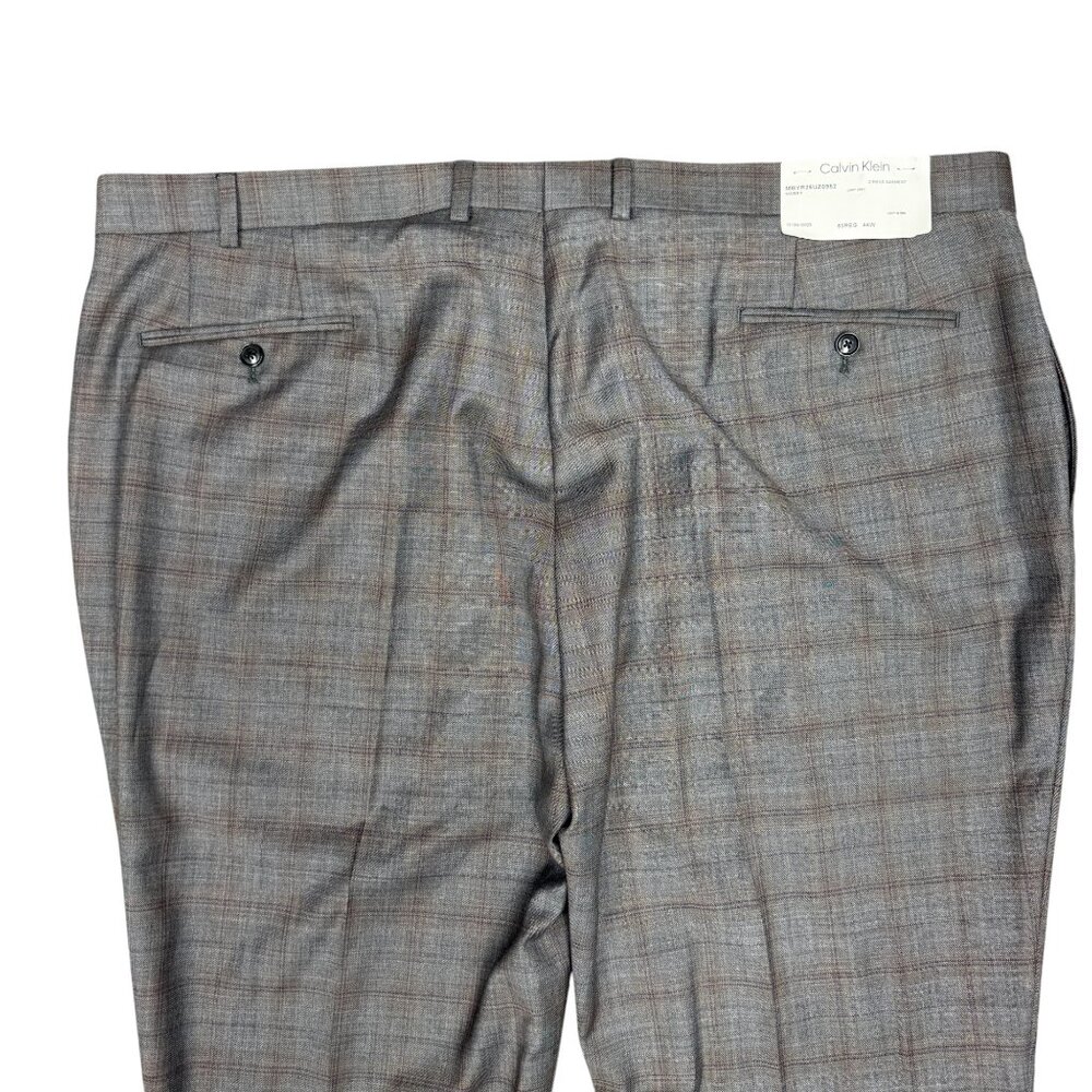 NWT Men's CALVIN KLEIN Mabry Suit Pants Unhemmed Plaid Dress Pants‎ | Size 50R - Picture 4 of 9